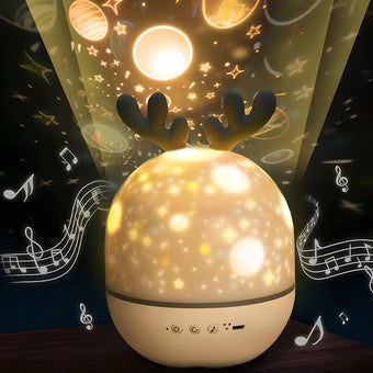 Coffret anniversaire fille - veilleuse projection tournante avec 8 musiques