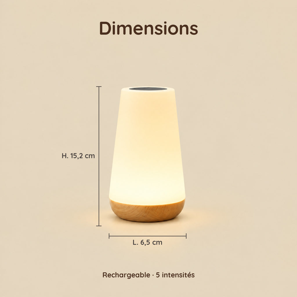 Dimensions – Veilleuse Rechargeable avec 13 Couleurs Changeantes
