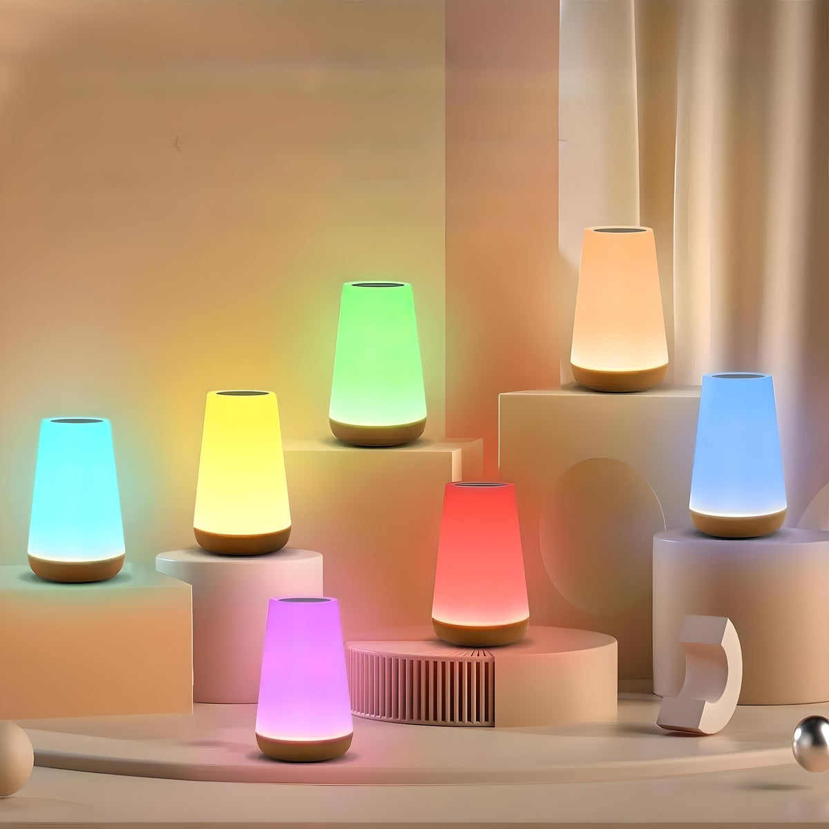Veilleuse Rechargeable avec 13 Couleurs Changeantes