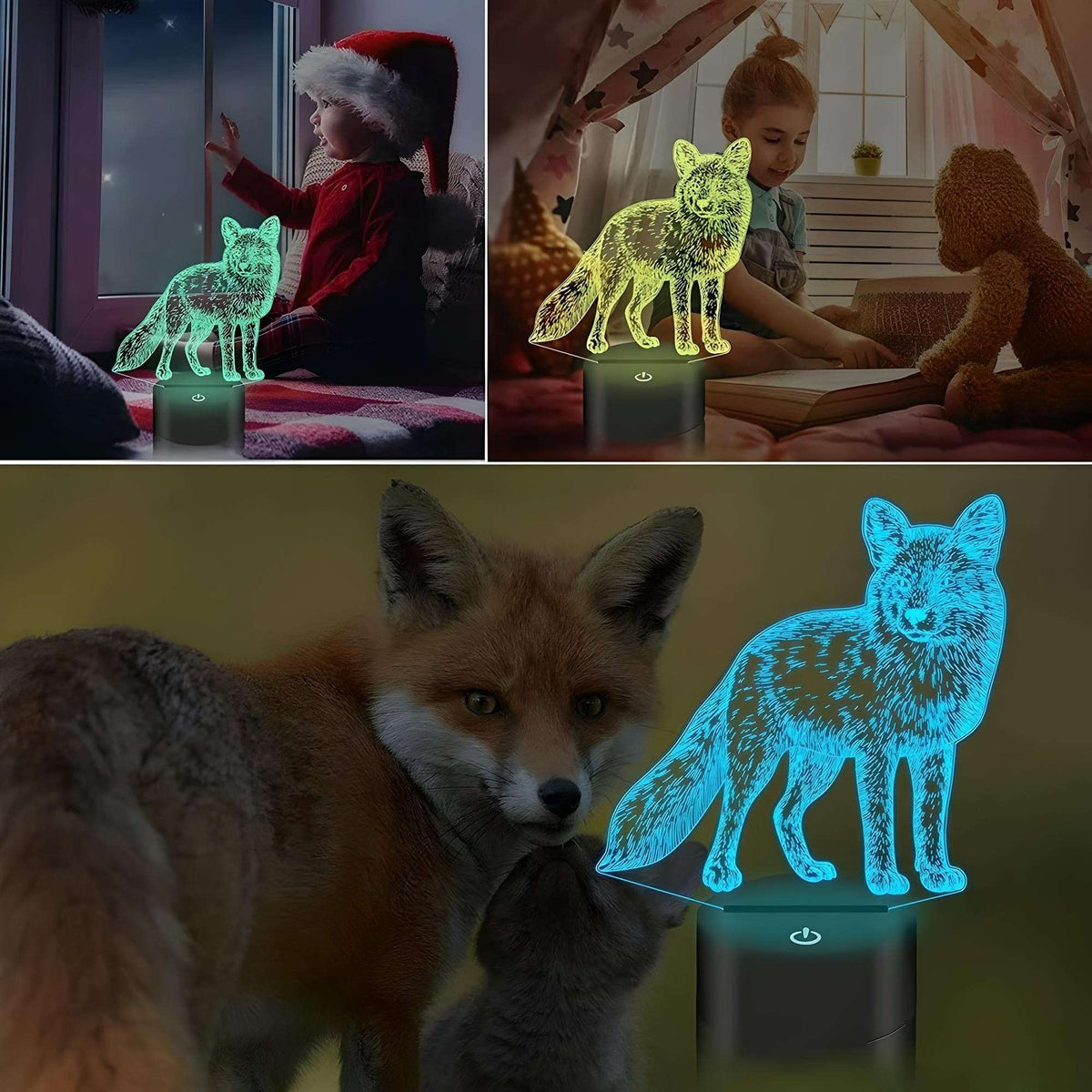 Veilleuse Renard 3D