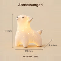 Abmessungen des Fuchs-Nachtlichts: 20 cm hoch, 18,2 cm breit, 16,5 cm tief