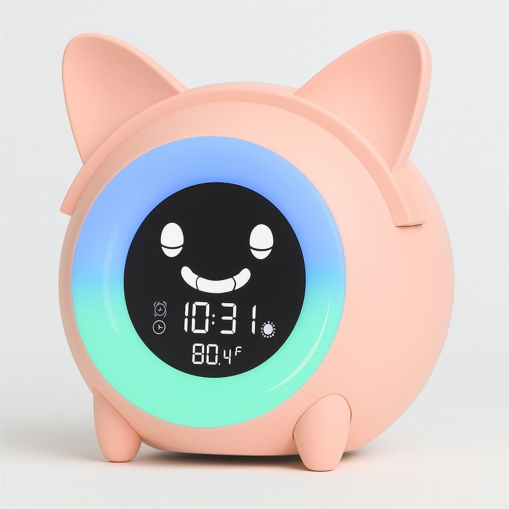 Veilleuse Réveil Éducatif Chat Rose